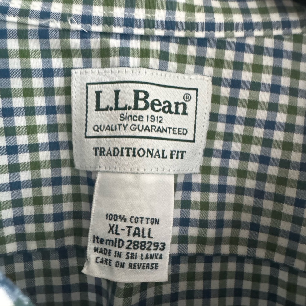 L.L. Bean Green Casual Button Down Shirt - Picture 3 of 5